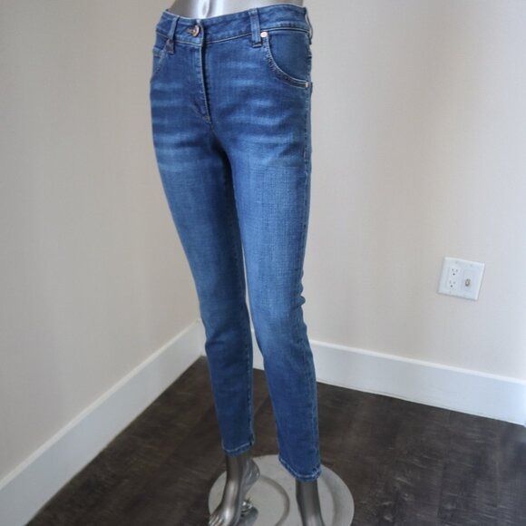 Brunello Cucinelli Blue Jeans Monili Stretch Skinny Denim 25.5"x27" Size 2 - Picture 4 of 9